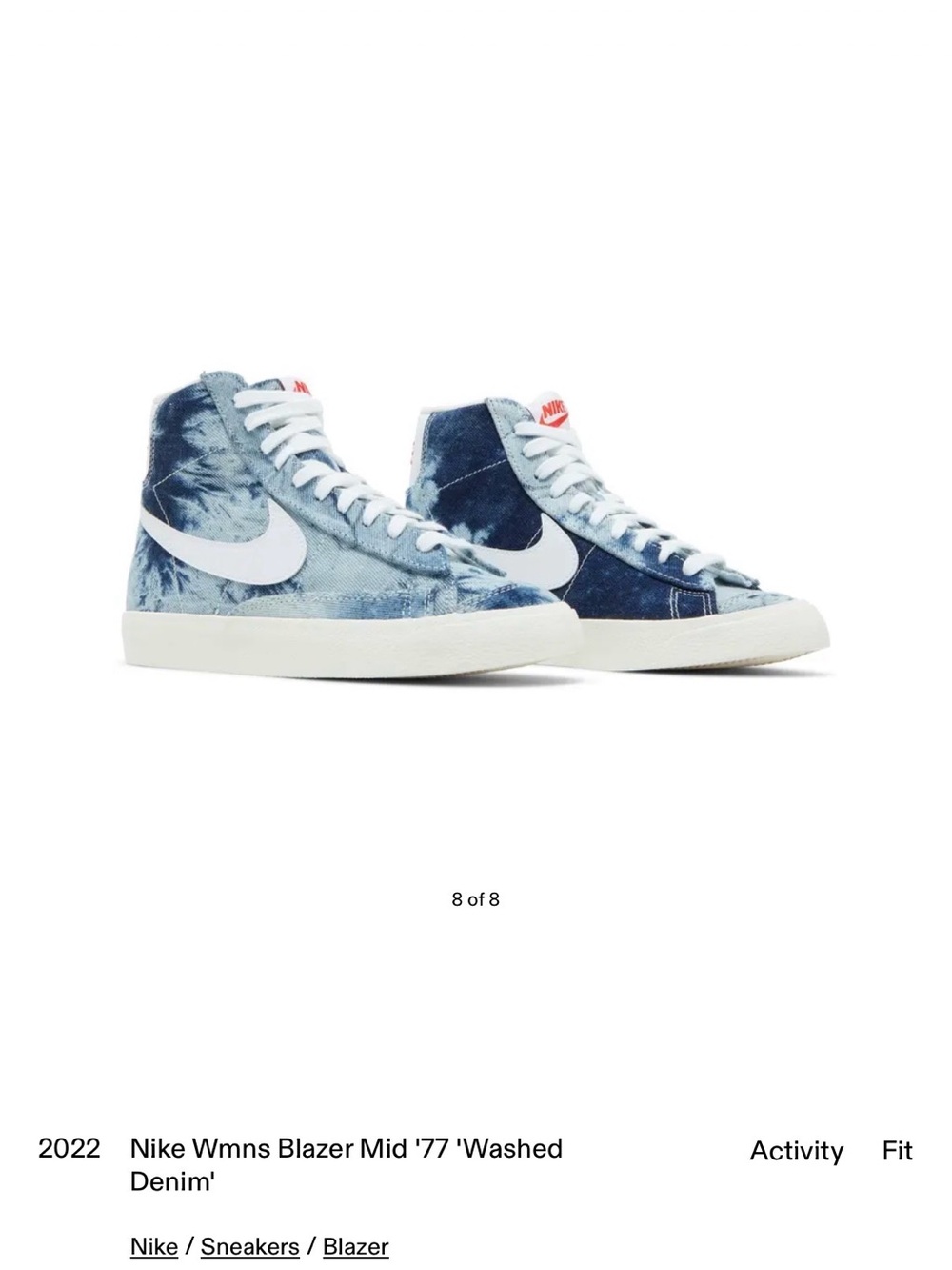 Nike Blazer Mid '77 Washed Denim Sneakers - Light Blue & Dark Blue